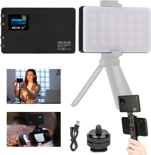 LED Video Light for Professional DSLR Cameras, 2500k-8500k Portable Photography Lighting Bicolor Mini Camera Light Panel, Video Conference Lighting Kit Fits Sony, Nikon, Canon, Fuji, Panasonic